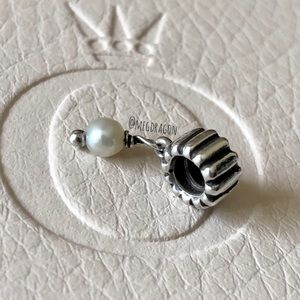 RETIRED Pandora Pearl Birthstone Dangle Charm